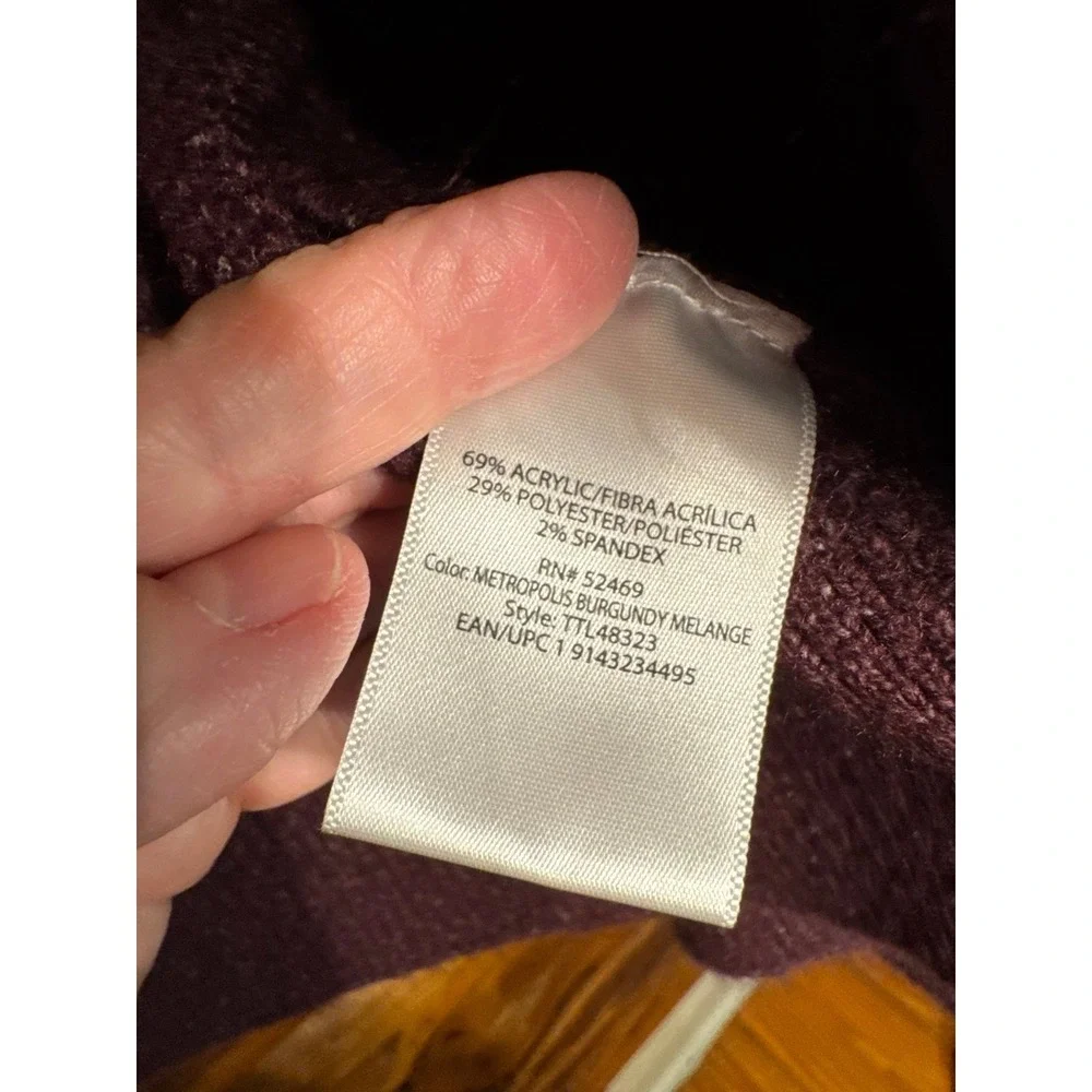 Time‎ and Tru Burgundy Cardigan Size Medium